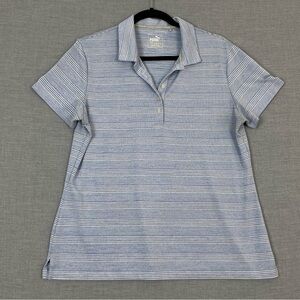 Puma Dry Cell Golf Shirt Light Blue Stripe Sz XL